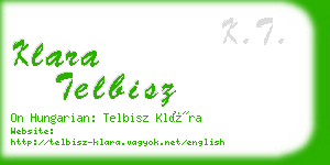 klara telbisz business card